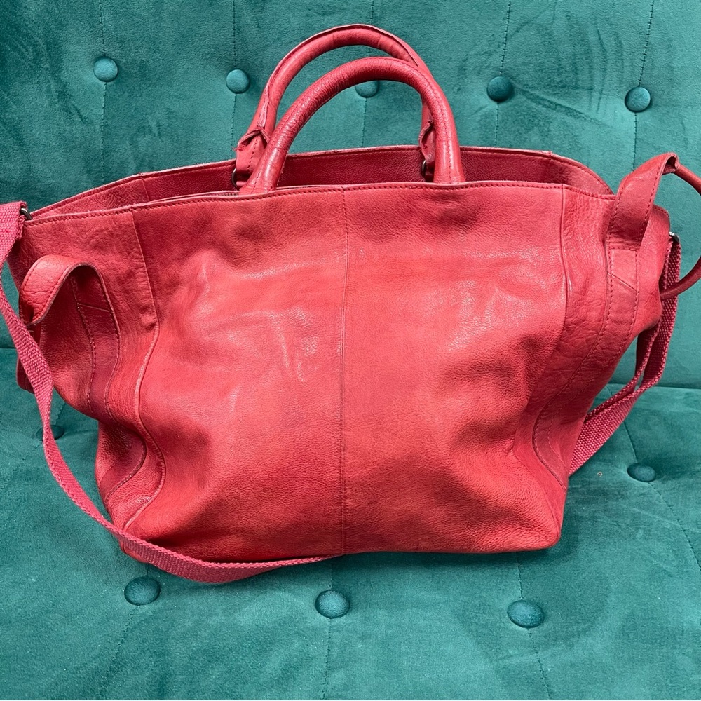 Free People Red Leather Hobo Bag with Casual Elegance